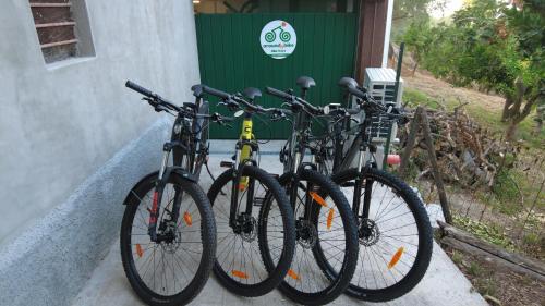 two bikes are parked next to a building at Casa Vacanze Nino Petrelli in Naso