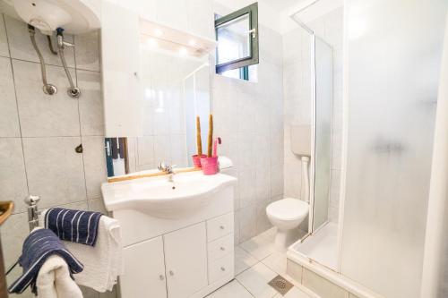 Koupelna v ubytování Family friendly apartments with a swimming pool Cove Osibova, Brac - 2172