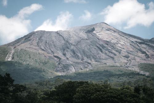 a mountain with trees in front of it at Cabañas Don Ramiro in Colonia Dos Ríos