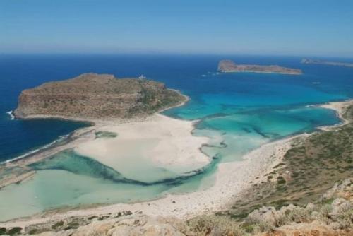 an aerial view of the islands in the ocean at Heart of Kissamos Apartment in Kissamos