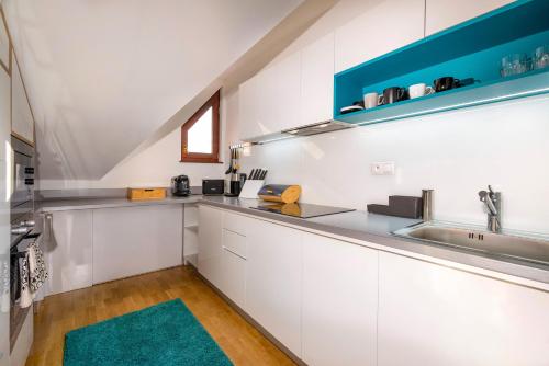 Kuchyň nebo kuchyňský kout v ubytování TATRYSTAY Cactus Cozy Apartments Tatry view