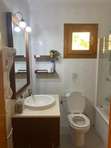 ein Bad mit einem WC und einem Waschbecken in der Unterkunft Casa Elena Vera in Playas de Vera