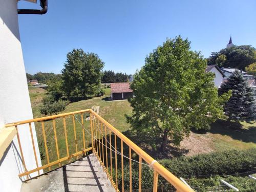 a view from the balcony of a house at Mill House Apartment and Camping in Ljutomer