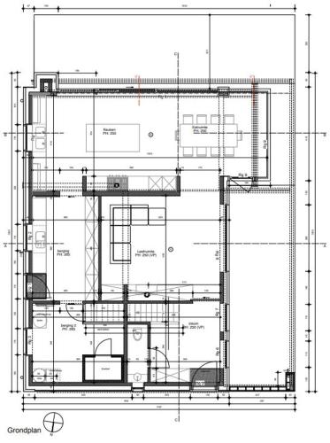 a drawing of a house on a plan at Vakantiewoning Leie Lodge in Zulte