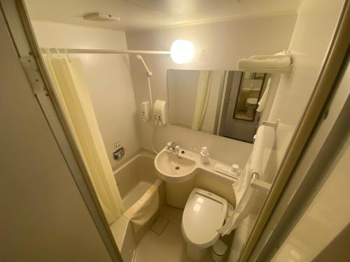 a small bathroom with a toilet and a sink at Az Inn Fukui - Vacation STAY 65924v in Fukui