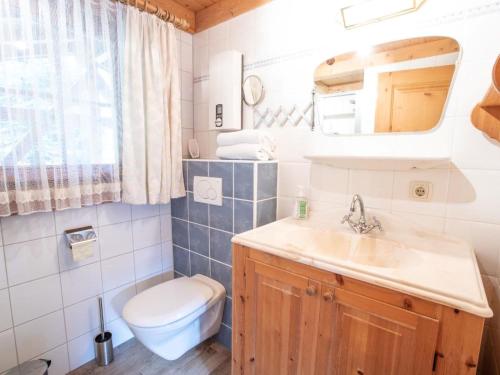 a small bathroom with a toilet and a sink at holiday home, Königsleiten in Königsleiten
