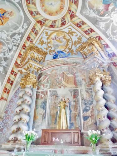 a room with a painting on the ceilings of a church at Casa Celestine in Via Orsini Isolabona Liguria Italy Sleeps 5 in Isolabona