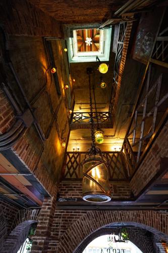 an overhead view of a ceiling with a chandelier at Terra Firma Hotel Boutique in Villa Carlos Paz