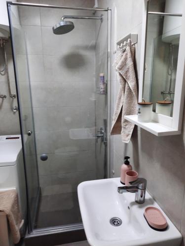 Salle de bains dans l'établissement Biser Dunava -- Pearl of Danube Apartment
