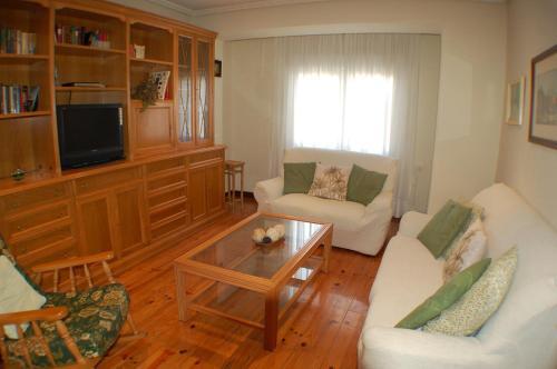 Sala de estar con 2 sofás y mesa de centro en Apartamentos La Luz de Reinosa 2 en Reinosa