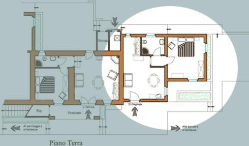 a floor plan of a house with at Casale degli ulivi in Gualdo Tadino