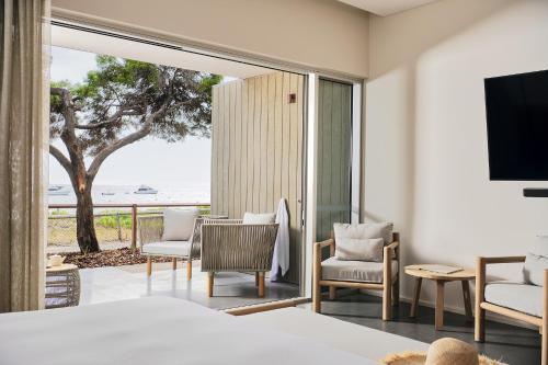 a hotel room with a view of the ocean at Samphire Rottnest in Rottnest Island