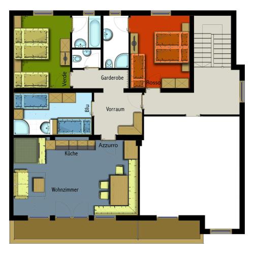 una planimetria di una casa di Appartement Aqua a Längenfeld