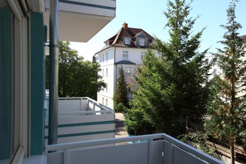 a view of a house from a balcony at Hotel Sofia in Bad Wildungen