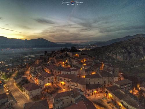an aerial view of a town at night at Bella Vista in Atena Lucana