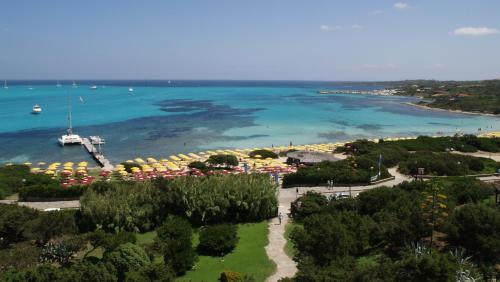 an aerial view of a beach and the ocean at Club Esse Roccaruja in Stintino