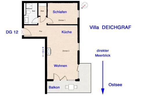 a floor plan of a house at Villa Deichgraf 12 "Meerblick" in Börgerende-Rethwisch