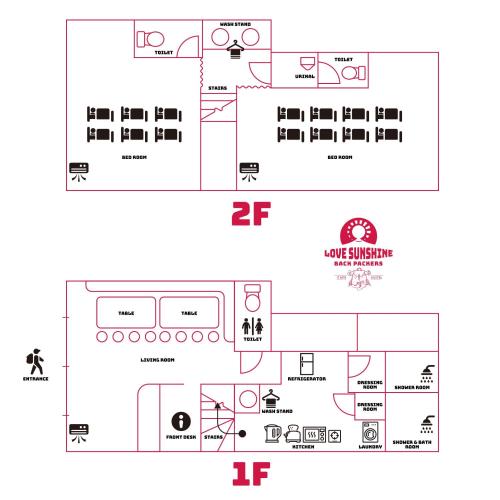 a schematic diagram of a garage with different electrical equipment at LovesunshineBackpackers in Tokyo