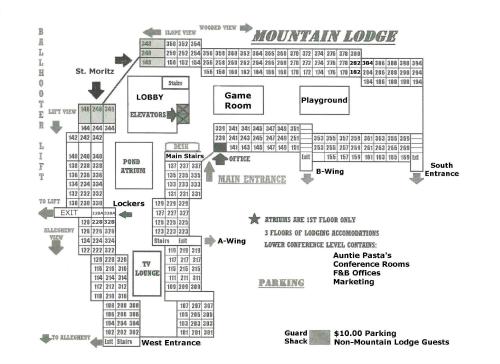 Pelan lantai bagi Stroll to Slopes, Village Area, Ski in-out MtLodge 269