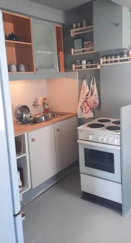 A cozinha ou cozinha compacta de Lovely 1-bedrom apartment downtown Akureyri