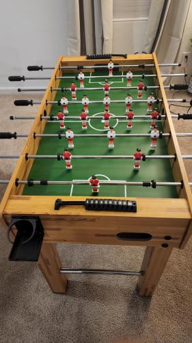 a large snooker table with balls on it at CHARMING 4 BEDROOMS BROOKSHIRE/KATY WITH GYM in Brookshire