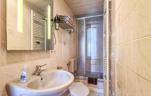 bagno con lavandino e servizi igienici di Cozy Home In Harzgerode Ot D, With Wifi a Dankerode