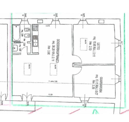 a drawing of a floor plan of a building at Country Home Lonato in Lonato del Garda