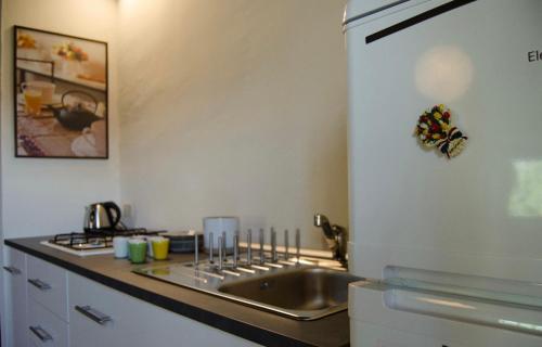a kitchen with a sink and a counter top at Country Home Lonato in Lonato del Garda