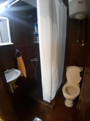 a bathroom with a toilet and a sink at Apartman Popadić-Goč in Biserske Kuće