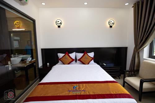 Katil atau katil-katil dalam bilik di Con Son Blue Sea Hotel