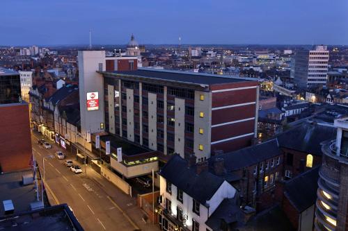 an overhead view of a city at night at Best Western Plus Nottingham City Centre in Nottingham