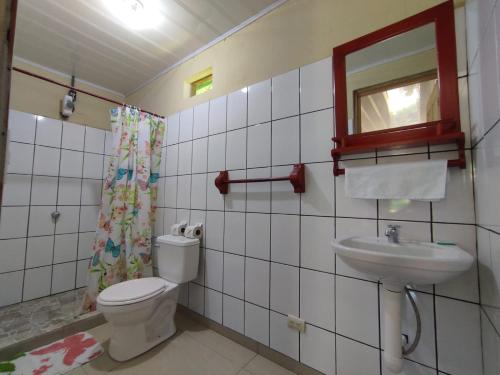 Koupelna v ubytování Cabañas Daneysha