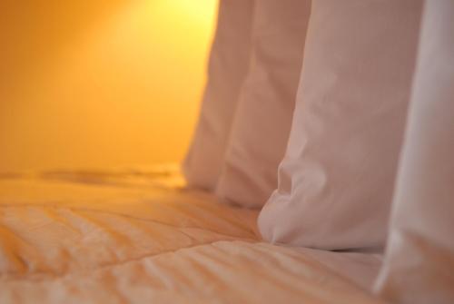 Postel nebo postele na pokoji v ubytování Aiolides Hotel