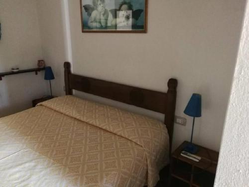 een slaapkamer met een bed en een foto aan de muur bij Villa Centauro in Torre delle Stelle