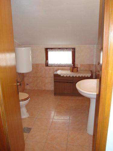 a bathroom with a sink and a toilet at Apartment Sukosan 14742a in Sukošan