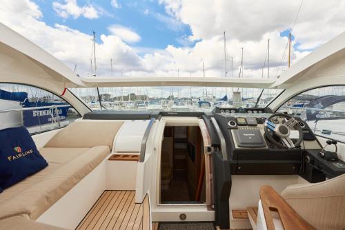 a view of the cockpit of a boat at Marli II in Lymington
