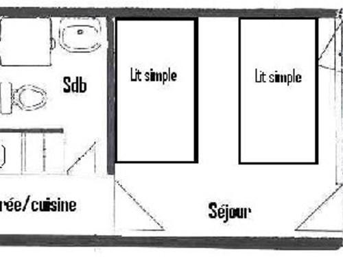 Studio La Plagne, 1 pièce, 2 personnes - FR-1-455-116の見取り図または間取り図