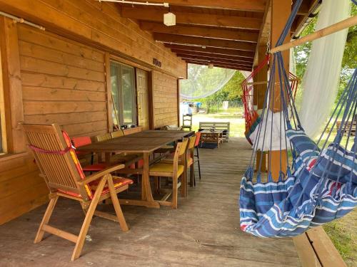 Αίθριο ή υπαίθριος χώρος στο Poleskie zacisze, domek Bocian, kominek, balia,sauna,wifi