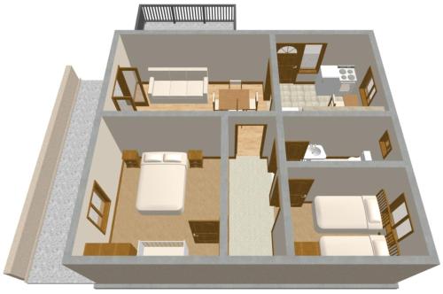 a floor plan of a house at Apartments by the sea Vela Luka, Korcula - 159 in Vela Luka