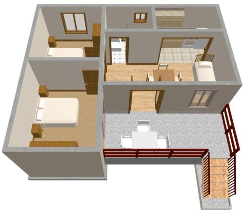 a floor plan of a house with at Apartments by the sea Prizba, Korcula - 175 in Prizba