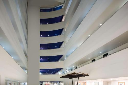 un plafond dans un bâtiment arborant un drapeau peint sur lui dans l'établissement Rydges Darwin Central, à Darwin