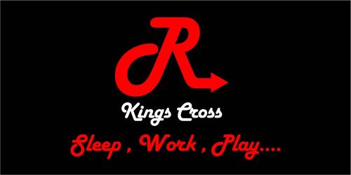Ein roter Buchstabe k mit den Worten, Könige kreuzen Schlaf in der Unterkunft The Rokxy Townhouse - Kings Cross in London