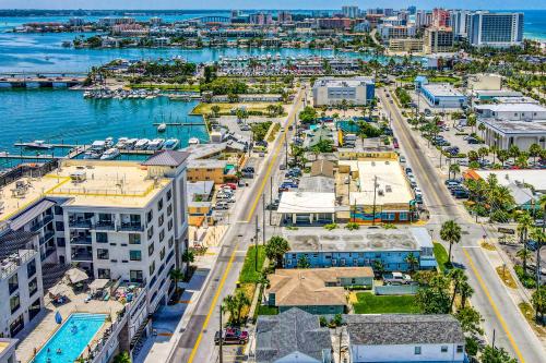an aerial view of a city with a harbor at East Shore Paradise #448 in Clearwater Beach