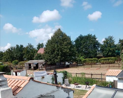 a view of the backyard from the roof of a house at Emcée B&B in Kapellen