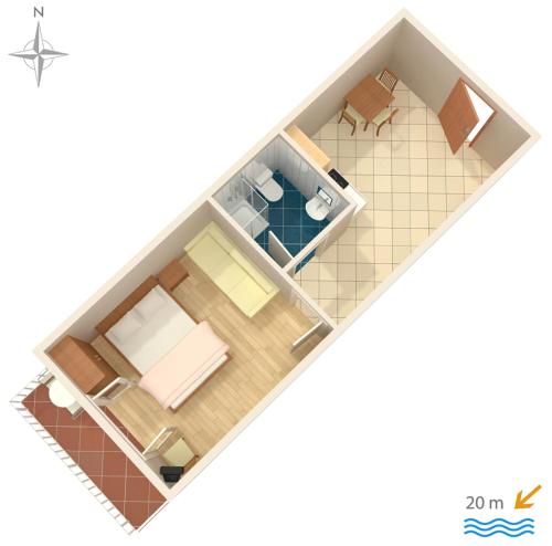 wykonanie planu piętra pokoju w obiekcie Apartments by the sea Stomorska, Solta - 781 w mieście Stomorska
