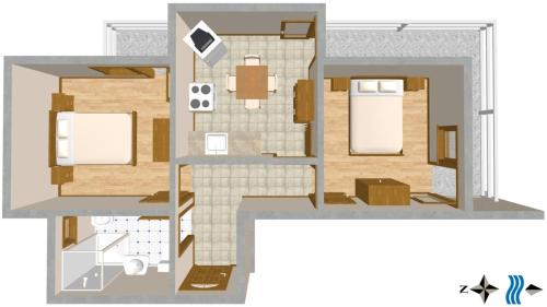 a floor plan of a small house at Apartments by the sea Duce, Omis - 945 in Duće