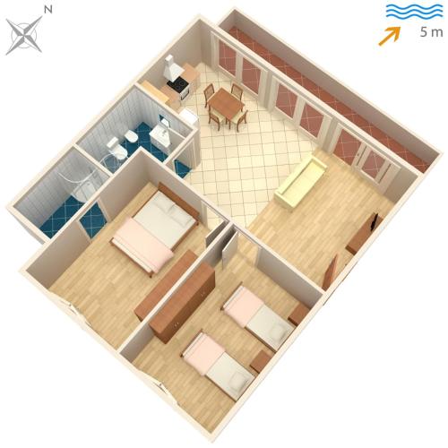 Χώρος καθιστικού στο Apartments by the sea Tkon, Pasman - 686