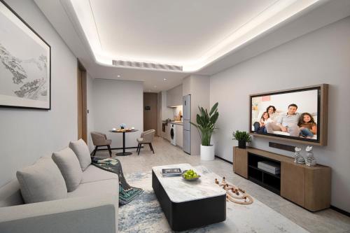 Somerset Gaoxin Chengduにあるテレビまたはエンターテインメントセンター