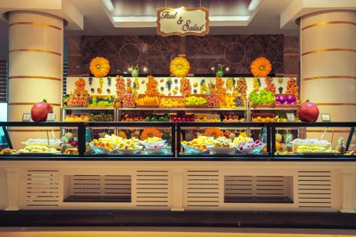a buffet line with many different types of food at Crystal Prestige Elite in Kemer