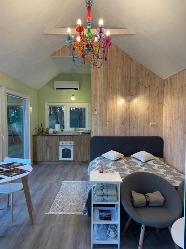 Η κουζίνα ή μικρή κουζίνα στο ALANTOS ŽIRGAI Holiday Villas sauna or hottube additional price